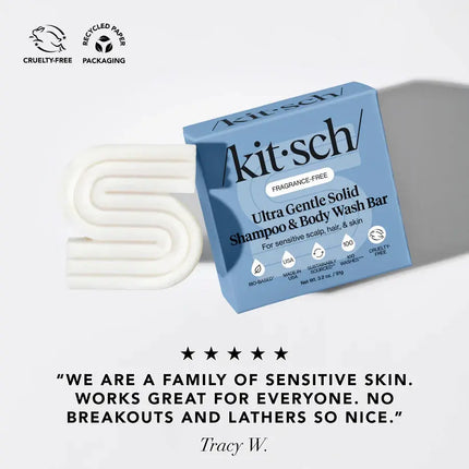 Kitsch Fragrance Free Ultra Sensitive Shampoo & Conditioner Bar Set