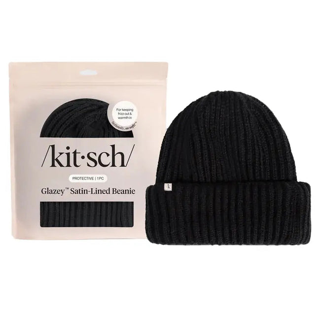 Kitsch Glazey™ Satin Lined Beanie Black