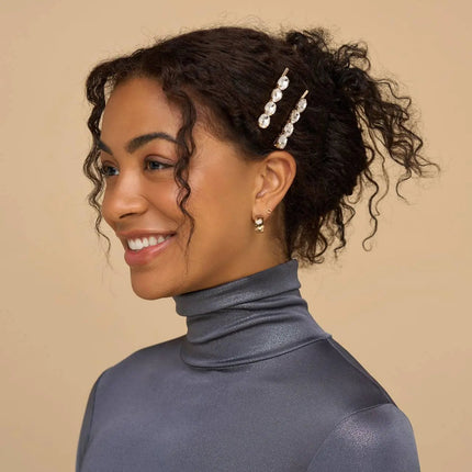 Kitsch Holiday Metal Gemstone Bobby Pins