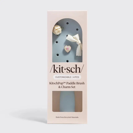 Kitsch KitschPop Paddle Brush & Charm Set Haze Blue