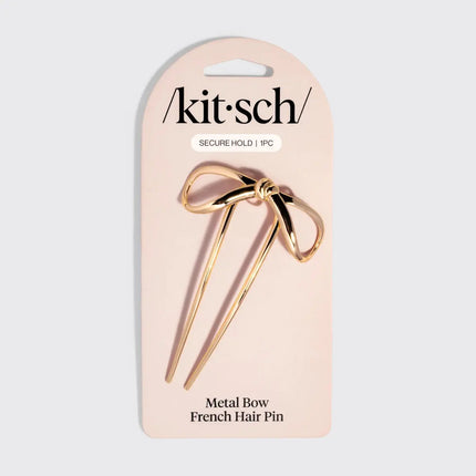 Kitsch Metal Bow French Hair Pin Gold