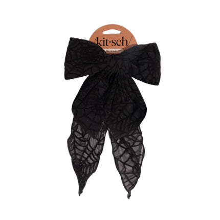 Kitsch Oversized Bow Hair Clip Spiderweb