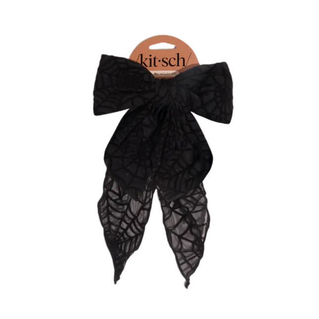 Kitsch Oversized Bow Hair Clip Spiderweb