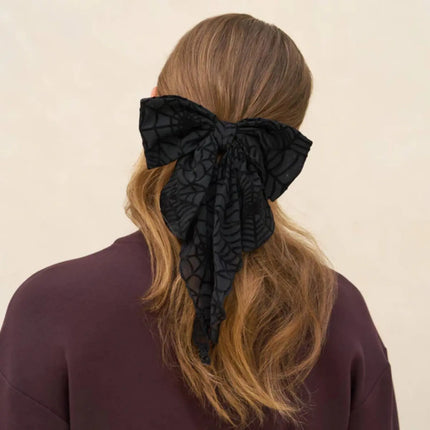 Kitsch Oversized Bow Hair Clip Spiderweb