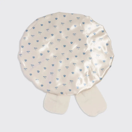 Kitsch Oversized Satin Bonnet Pearlized Cream & Coastal Blue