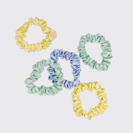 Kitsch Ruched Satin Scrunchies 5pc Set Multi Color