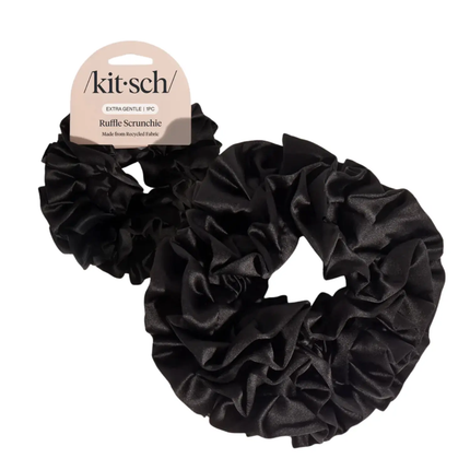 Kitsch Ruffle Scrunchie Black