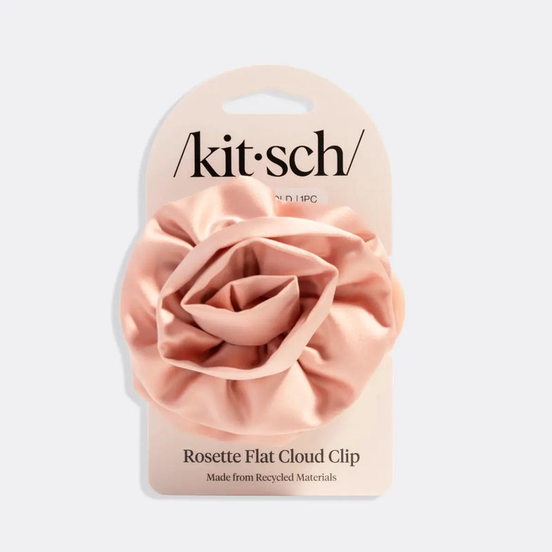 Kitsch Satin Rosette Flat Cloud Clip Terracotta