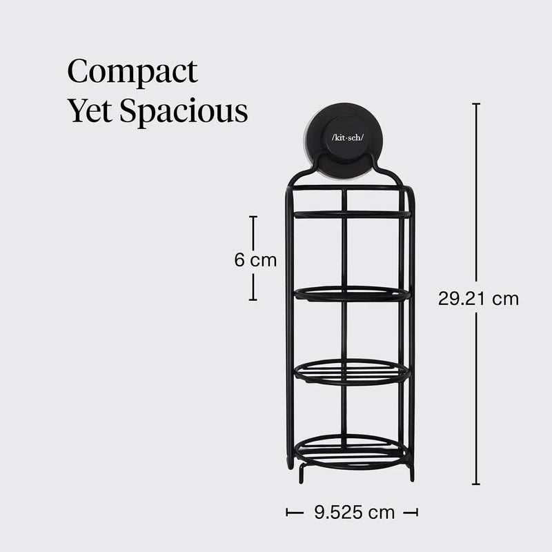 Kitsch Self Draining Shower Caddy Black