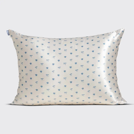 Kitsch Standard Satin Pillowcase Pearlized Cream & Coastal Blue