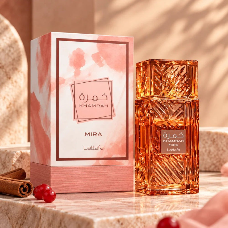 Lattafa Khamrah Mira Eau de Parfum, een fruitige en bloemige geur voor vrouwen, foto 2 van 2