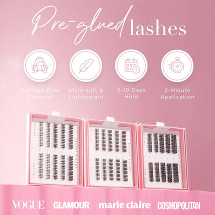 Lola's Lashes Soft Definition Single Length Pre-glued Lashes 12 mm Medium