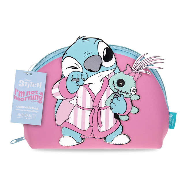 Trousse De Maquillage Stitch (Mad Beauty) - Design Kawaii Rose/Bleu - Fermeture Éclair - Pour Cosmétiques & Voyage - 2