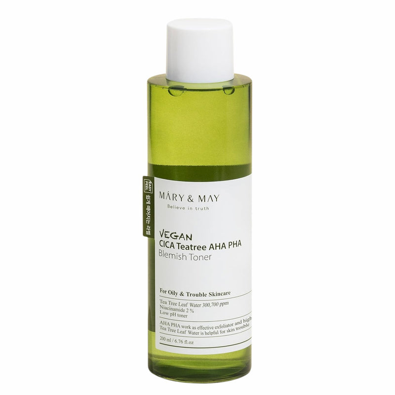 Mary & May Vegan Cica Tea Tree AHA PHA Toner 200 ml.