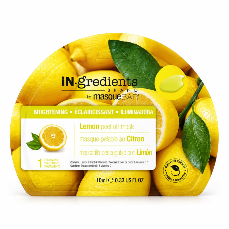 Masque Bar In.gredients Peel-off Mask Lemon, verhelderend en hydraterend gezichtsmasker met citroen en vitamine C