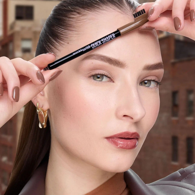 Maybelline Quick Shaper Eyebrow Pencil Soft Brown, wenkbrauwpotlood met borsteltje, foto 4 van 4