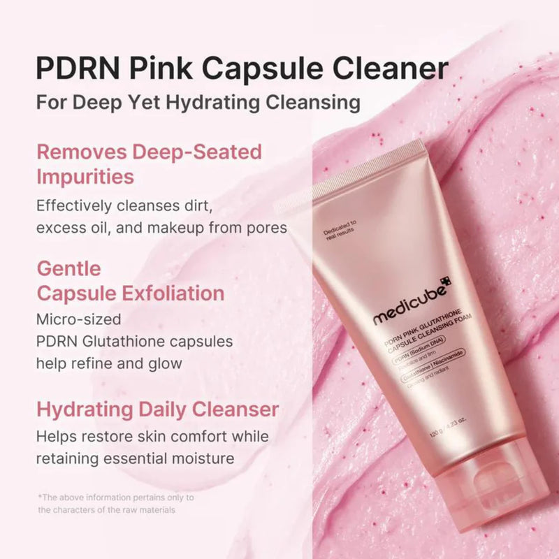 Medicube PDRN Pink Glutathione Capsule Cleansing Foam
