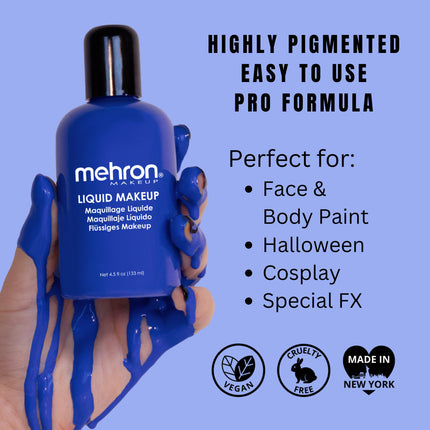 Mehron Makeup Liquid Makeup Blue
