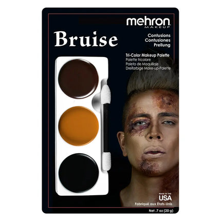 Mehron Makeup Tri-Color Makeup Palette Bruise