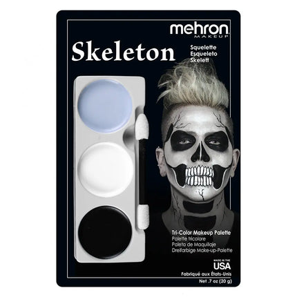 Mehron Makeup Tri-Color Makeup Palette Skeleton
