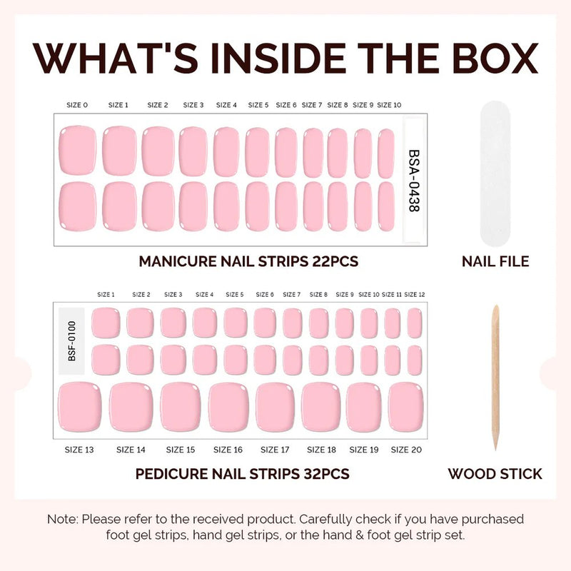 MelodySusie Classic Collection Real Gel Nail Strips Mani & Pedi Set Cherry Jelly