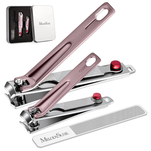 MelodySusie Stainless Steel Nail Clippers Pink 3 in 1 Kit