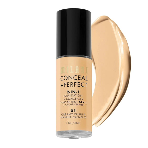 Milani 2-in-1 Foundation and Concealer 01 Creamy Vanilla, foundation en concealer in één