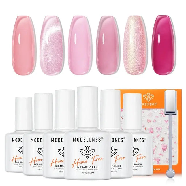 Modelones Gel Nail Polish Set Bare N Berry