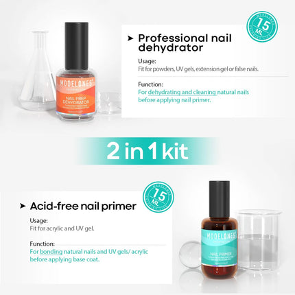 Modelones Natural Nail Prep Dehydrator & Primer Set