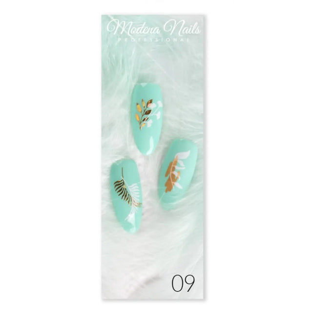 Modena Nails Nail Art Gold Glam Stickers 09