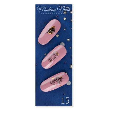 Modena Nails Nail Art Gold Glam Stickers 15