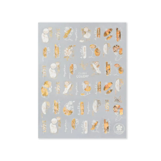 Modena Nails Nail Art Gold Glam Stickers 17