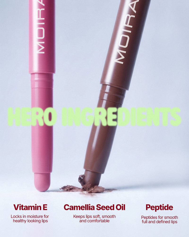 Moira Blur Lip Contour Liner 010 Hibiscus, romige lipliner met koepelvormige punt, foto 6 van 7