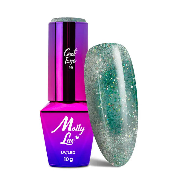 MollyLac Hybrid Gel Polish Cat Eye Foxy Eyes Eye Of The Ocean