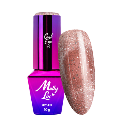 MollyLac Hybrid Gel Polish Cat Eye Foxy Eyes Radiant Brown
