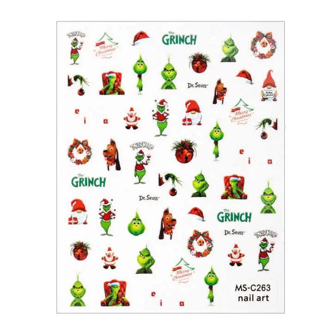 MollyLac Nail Stickers Grinch