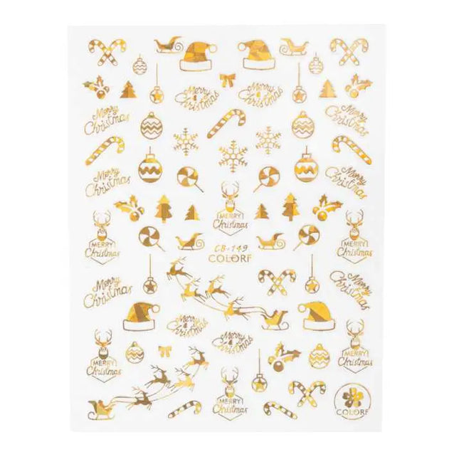 MollyLac Nail Stickers X-mas Gold