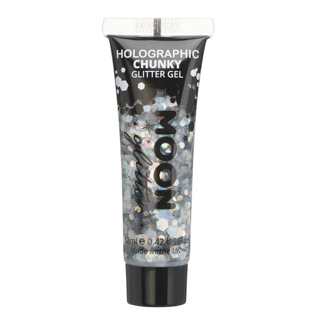 Moon Creations Holographic Chunky Glitter Gel Silver