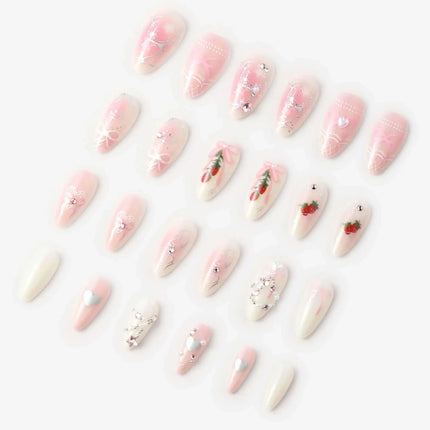 Never Have I Ever Press-On Nails Strawberries N Crème