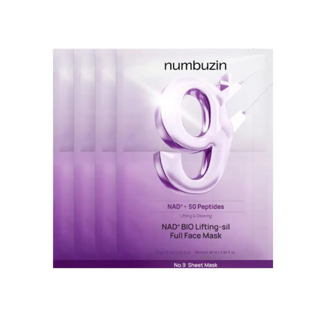 Numbuzin No.9 NAD Bio Lifting Full Cover Facial Mask 4-Pack