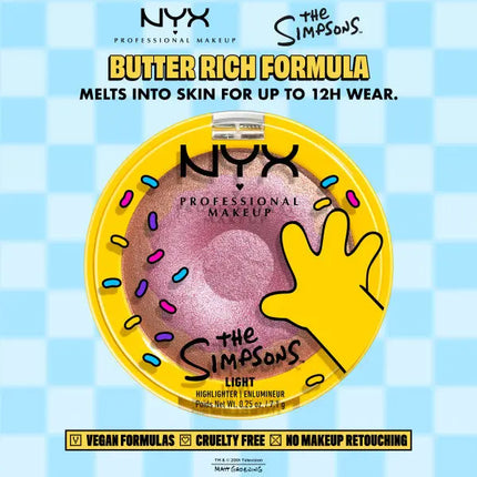 NYX Professional Makeup Homer Simpson Donut Highlighter Glazed Over 01 Light