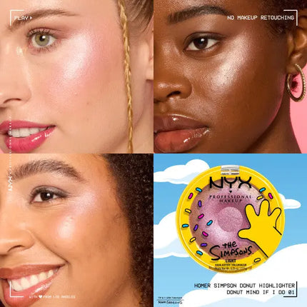 NYX Professional Makeup Homer Simpson Donut Highlighter Glazed Over 01 Light