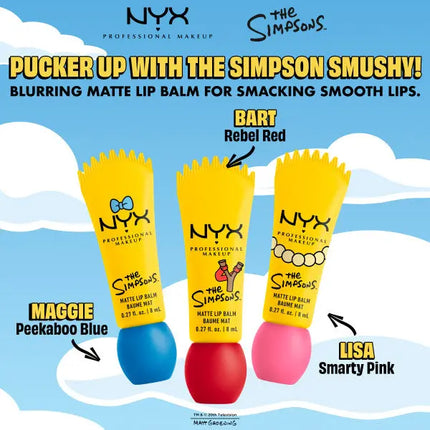 NYX Professional Makeup Simpson Smushy Blurred Finish Matte Lip Balm Bart Rebel Red