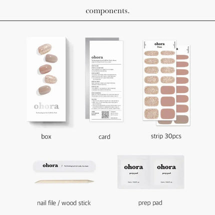 Ohora Semi Cured Gel Nail Strips N Carmel