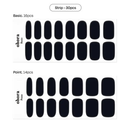 Ohora Semi Cured Gel Nail Strips N Onyx