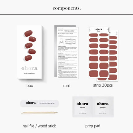 Ohora Semi Cured Gel Nail Strips N Tint Brick