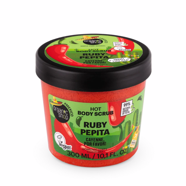 Organic Shop Body Scrub Ruby Pepita Hot Cayenne Por Favor!