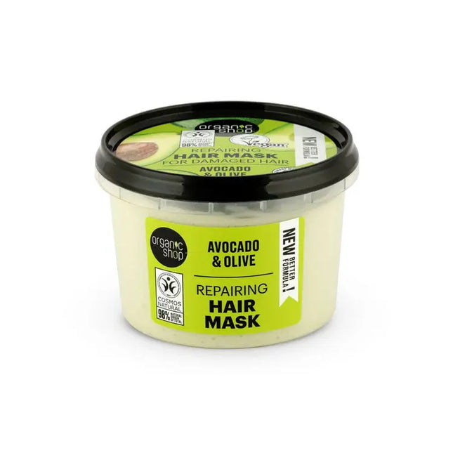 Organic Shop Repairing Hair Mask for Damaged Hair Avocado and Olive