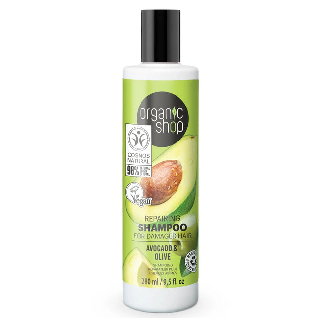 Organic Shop Repairing Shampoo for Damaged Hair Avocado and Olive