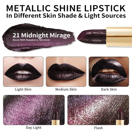 Oulac Metallic Shine Lipstick 21 Midnight Mirage